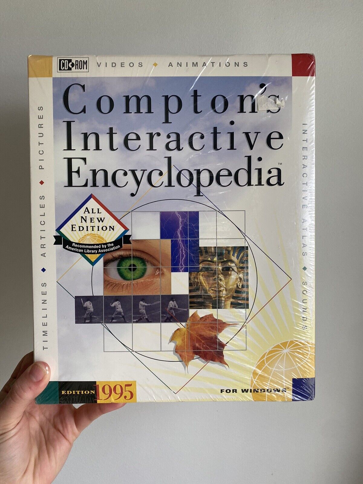 SEALED 1995 EDITION COMPTON'S INTERACTIVE ENCYCLOPEDIA FOR WINDOWS IN BOX