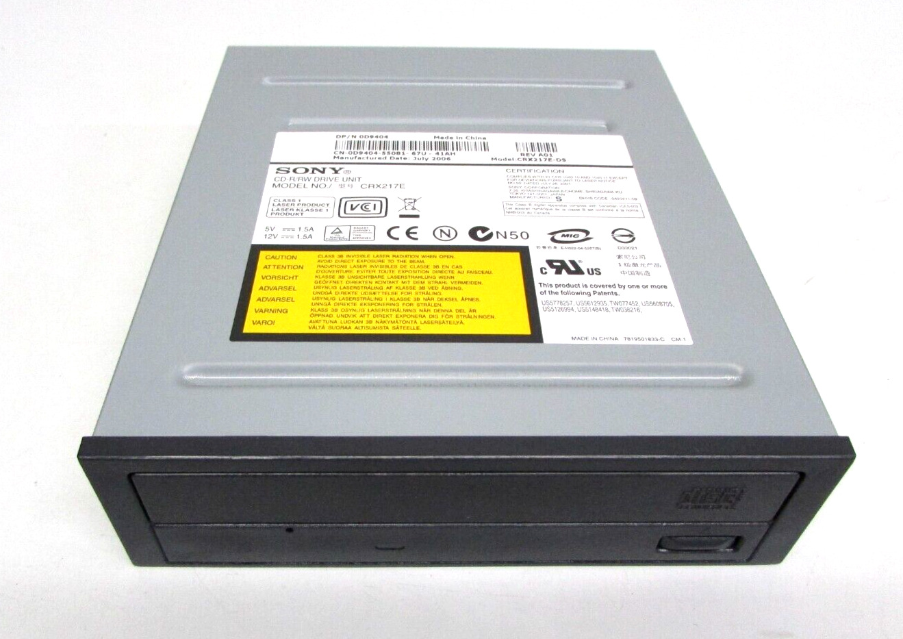 Vintage Sony Dell Internal IDE CD/RW CD Burner Optical Drive CRX217E PC D9404