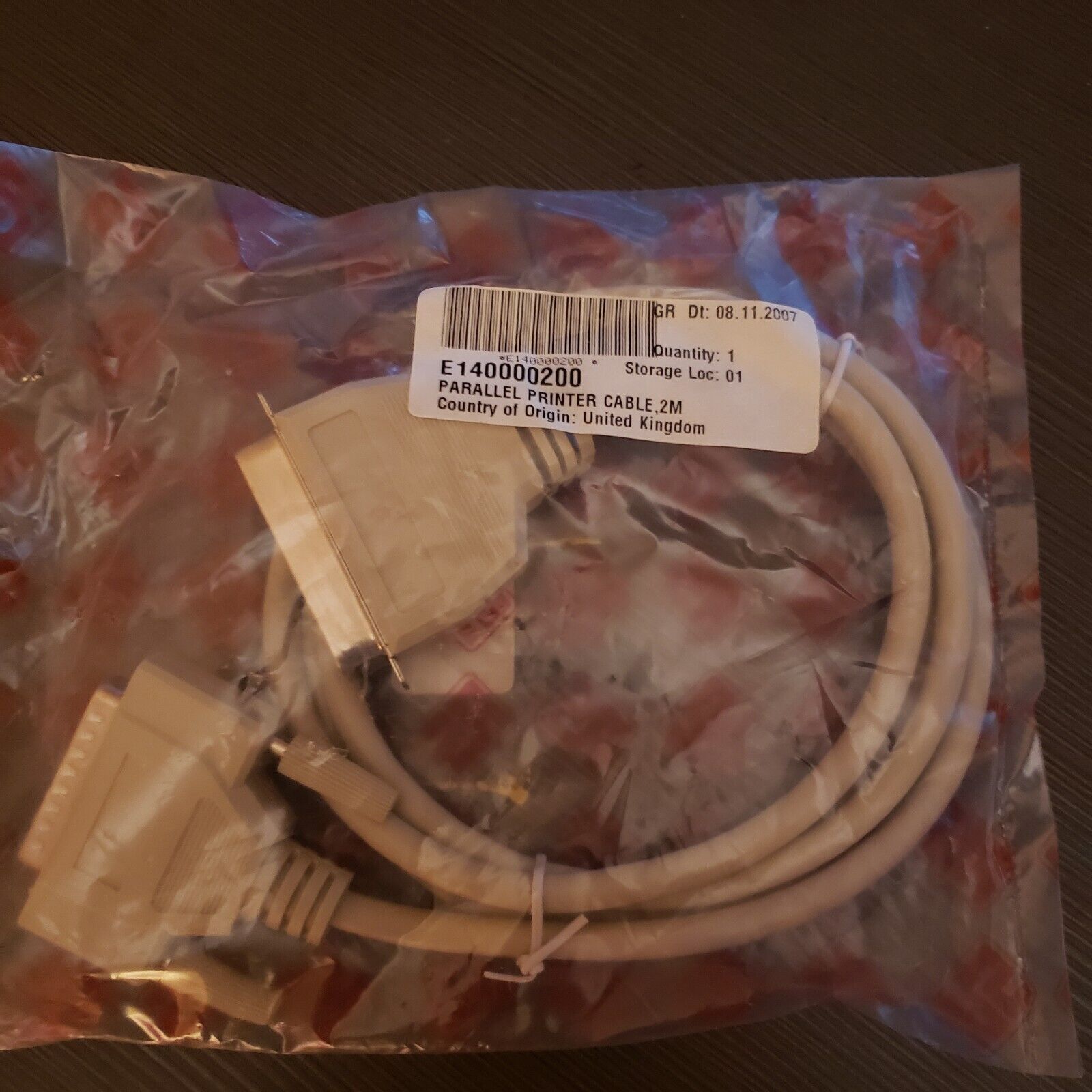 Vintage 25 Pin Parallel Male Computer Printer Cable ~1.5m