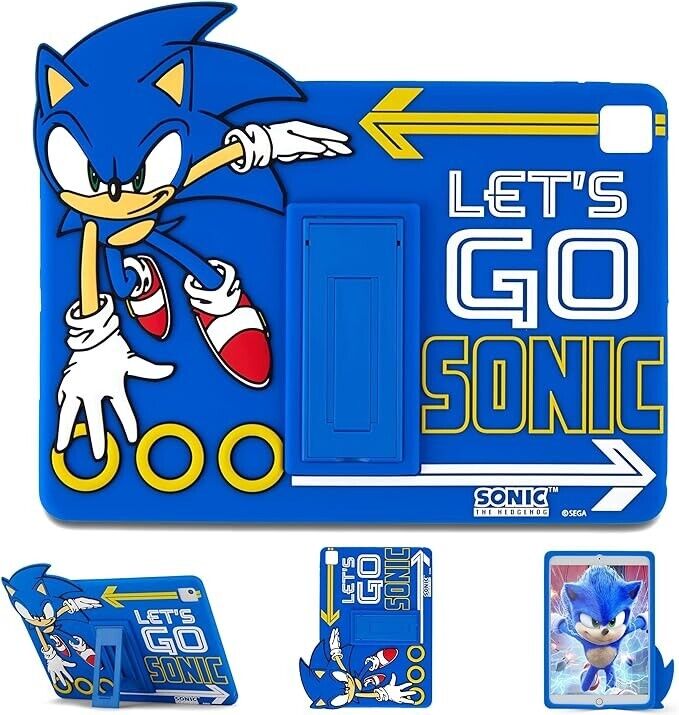 Sonic the Hedgehog Kids iPad Case Protective Silicone Cover with Stand 7,8 9th