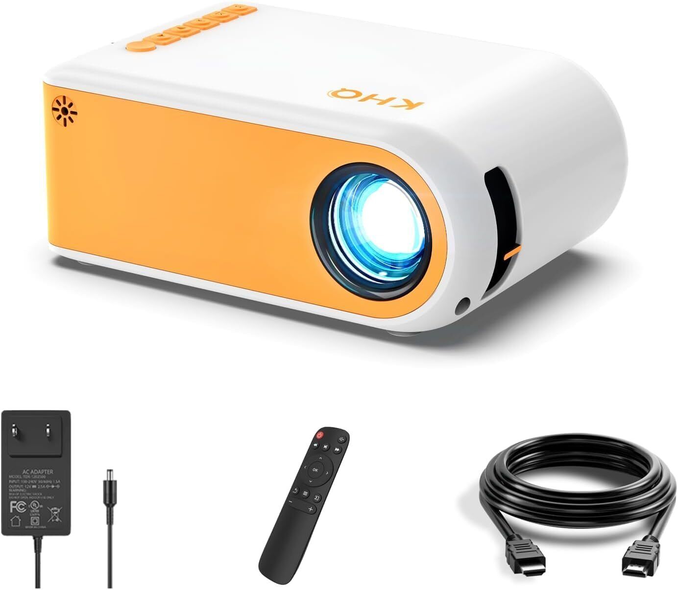 Mini Projector for iPhone, KHQ Portable Projector Supported 1080P HD Video,