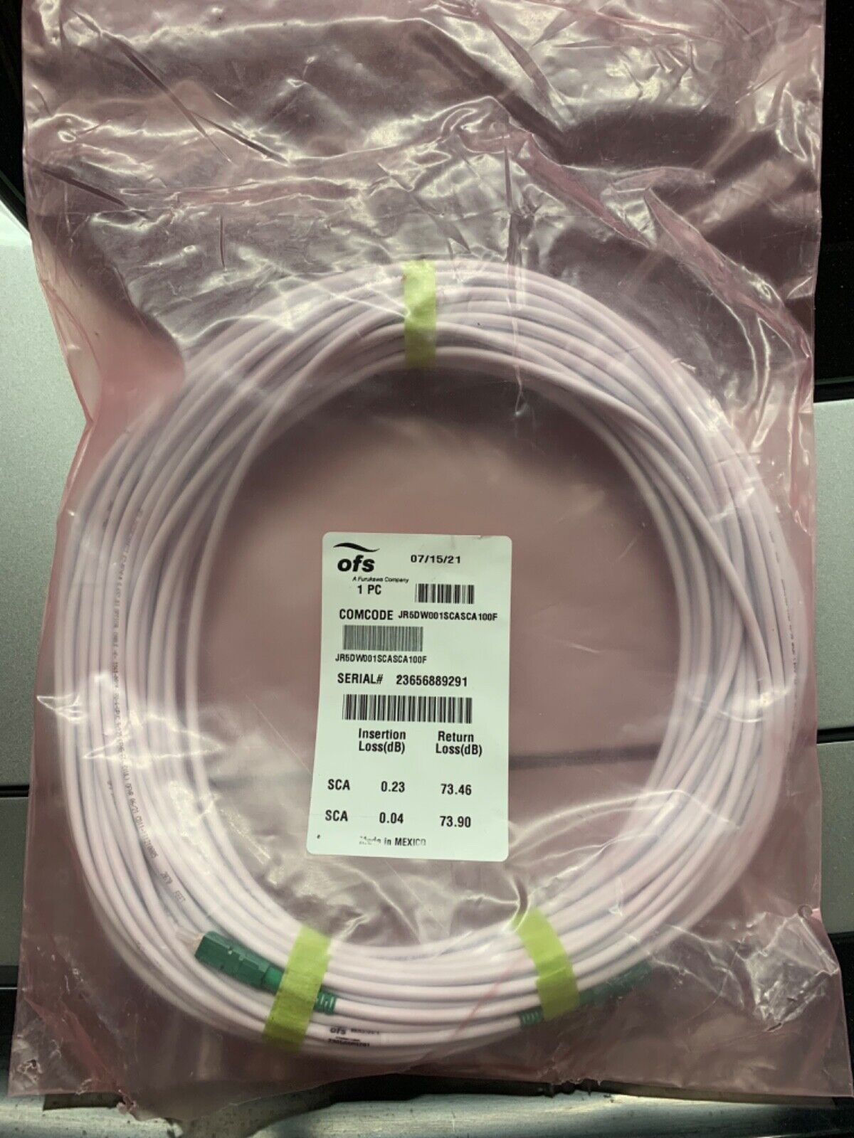 OFS indoor Preconnectorized Indoor fiber optic cable JR5DW001SCASCA100f