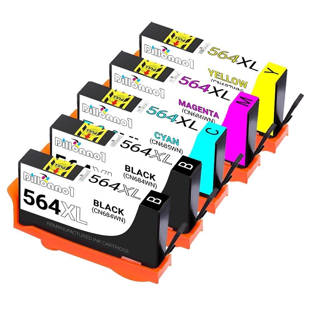 5-pk For HP564 XL Ink For Deskjet 3070a 3520 3521 3522 3526 e-All-in-One Printer