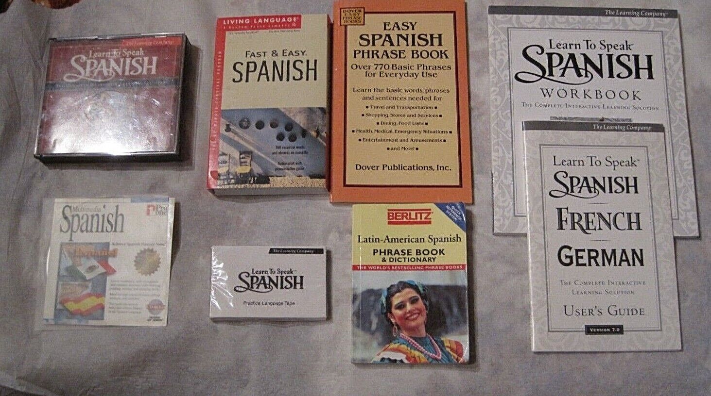 Vintage Learn to Speak Spanish Software Bundle 7.0  w/Latin-American Phrase Book