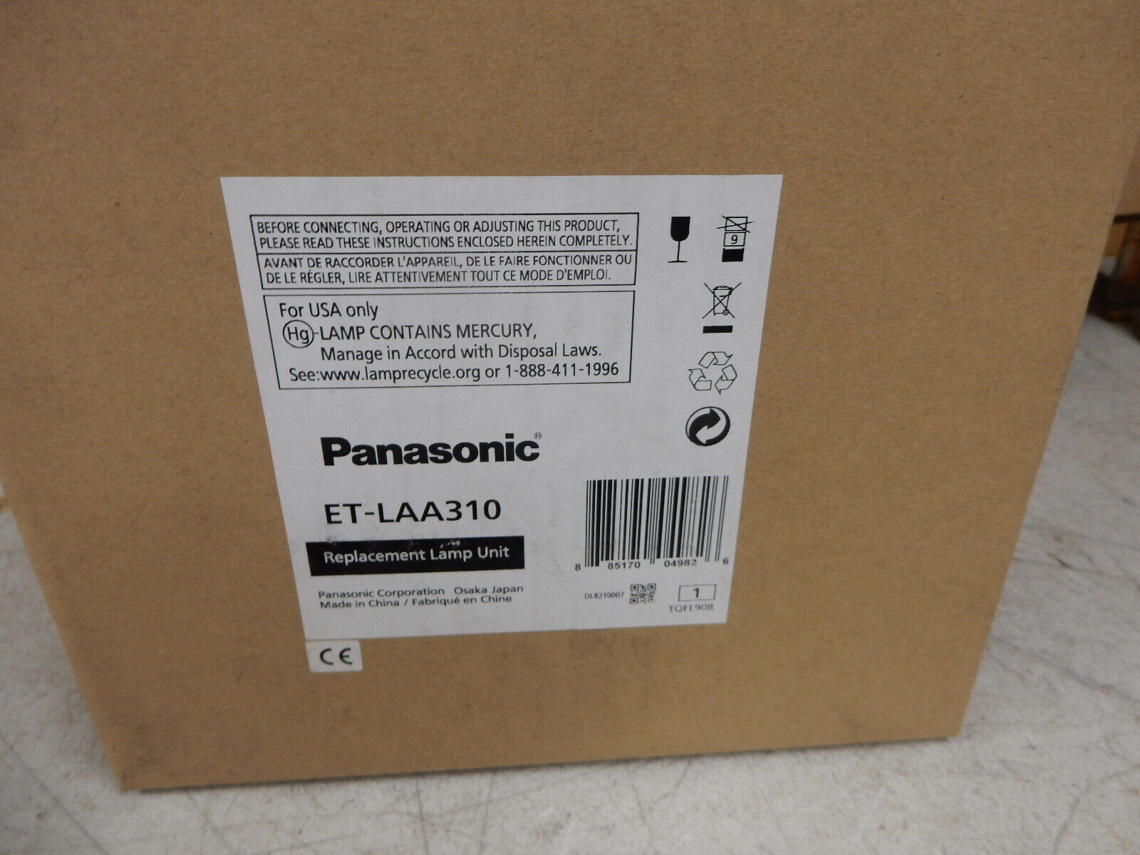 Genuine Original Panasonic ET-LAA310 Projector Lamp for PT-AE7000U, PT-AT5000E