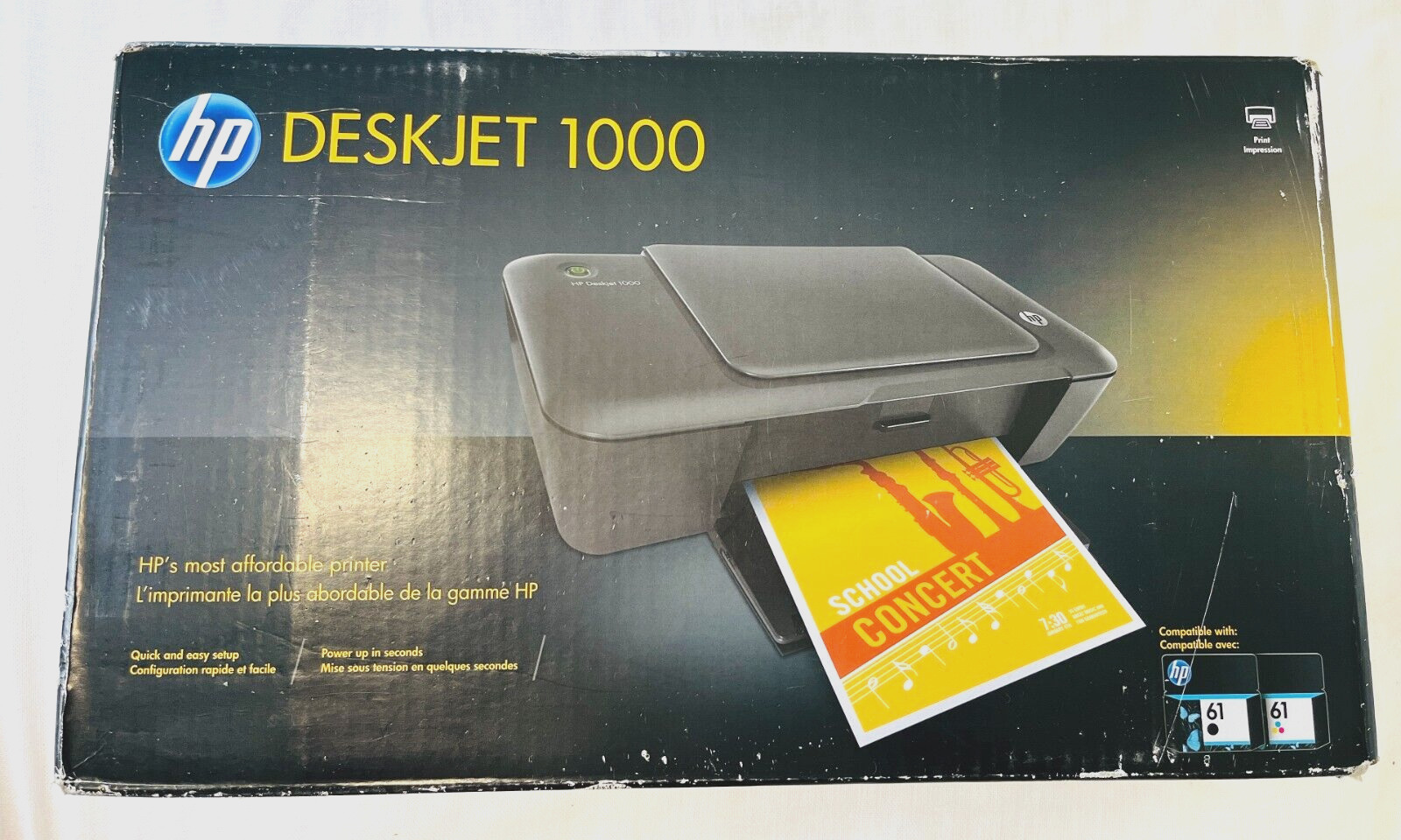 HP Deskjet 1000 Standard Inkjet Printer J110A New in Original Box & Unopened