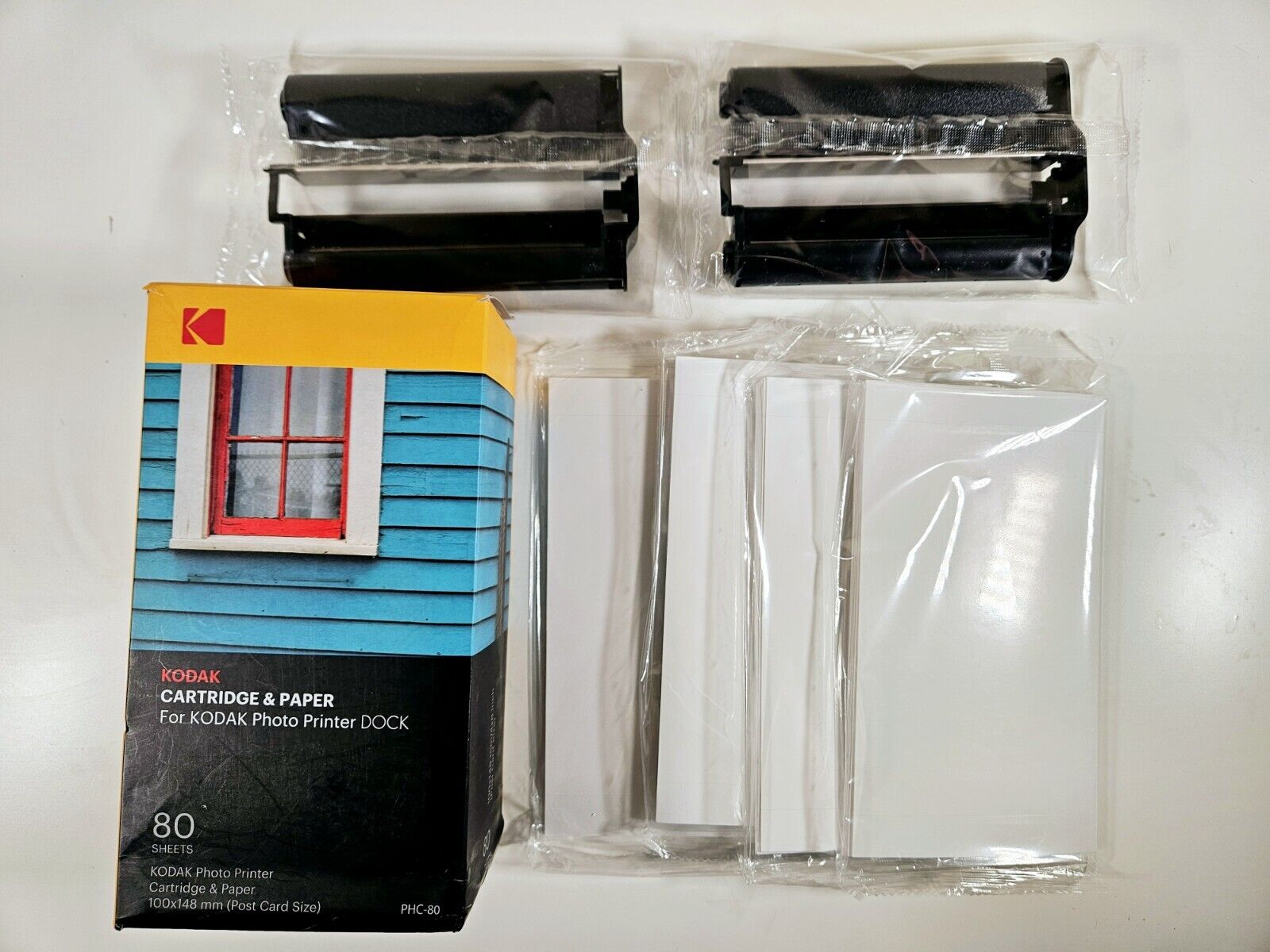 Kodak PHC-80 Photo Printer Cartridge & Paper 80 Sheets 100x148 mm Post Card