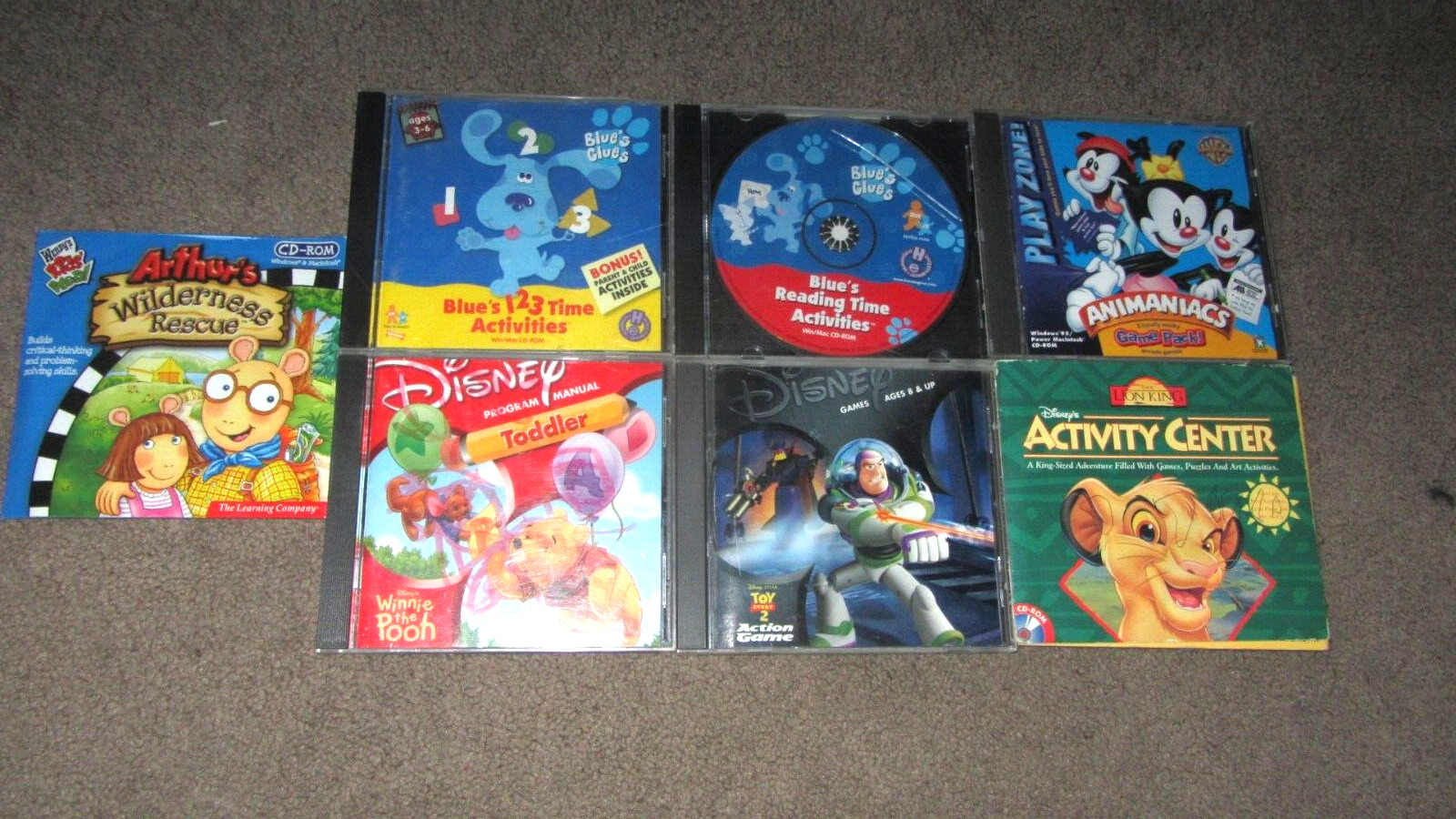 VINTAGE  PC CD Rom Video Game  Kids - Lot of 7 - Disney  - Blues Clues