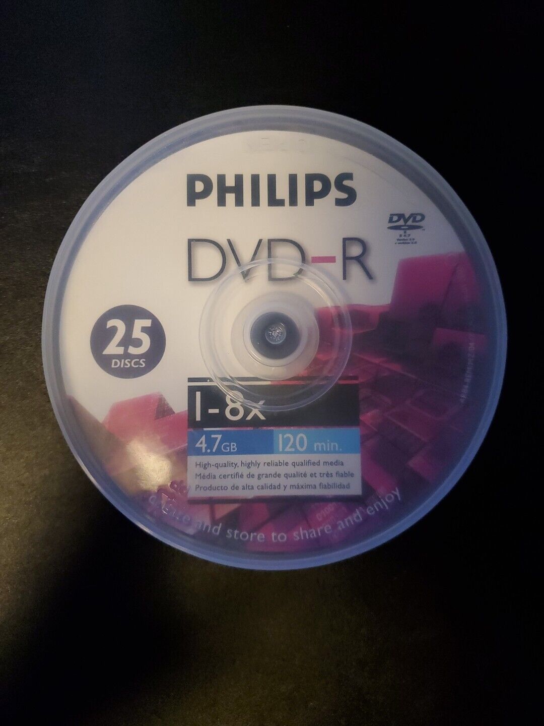 Philips DVD-R 1-8x 4.7 GB 120 Min 25 Discs New & Sealed