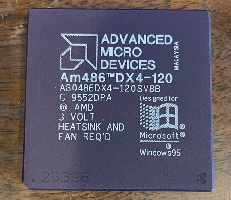 Vintage AMD Am486 DX4 120 120MHz CPU Socket 3 CPU A80486DX4-120SV8B - *TESTED*