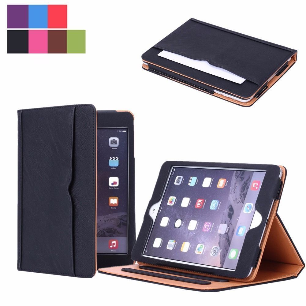 New Soft Leather Wallet Smart Case Cover Sleep / Wake Stand for All iPad Mini 4