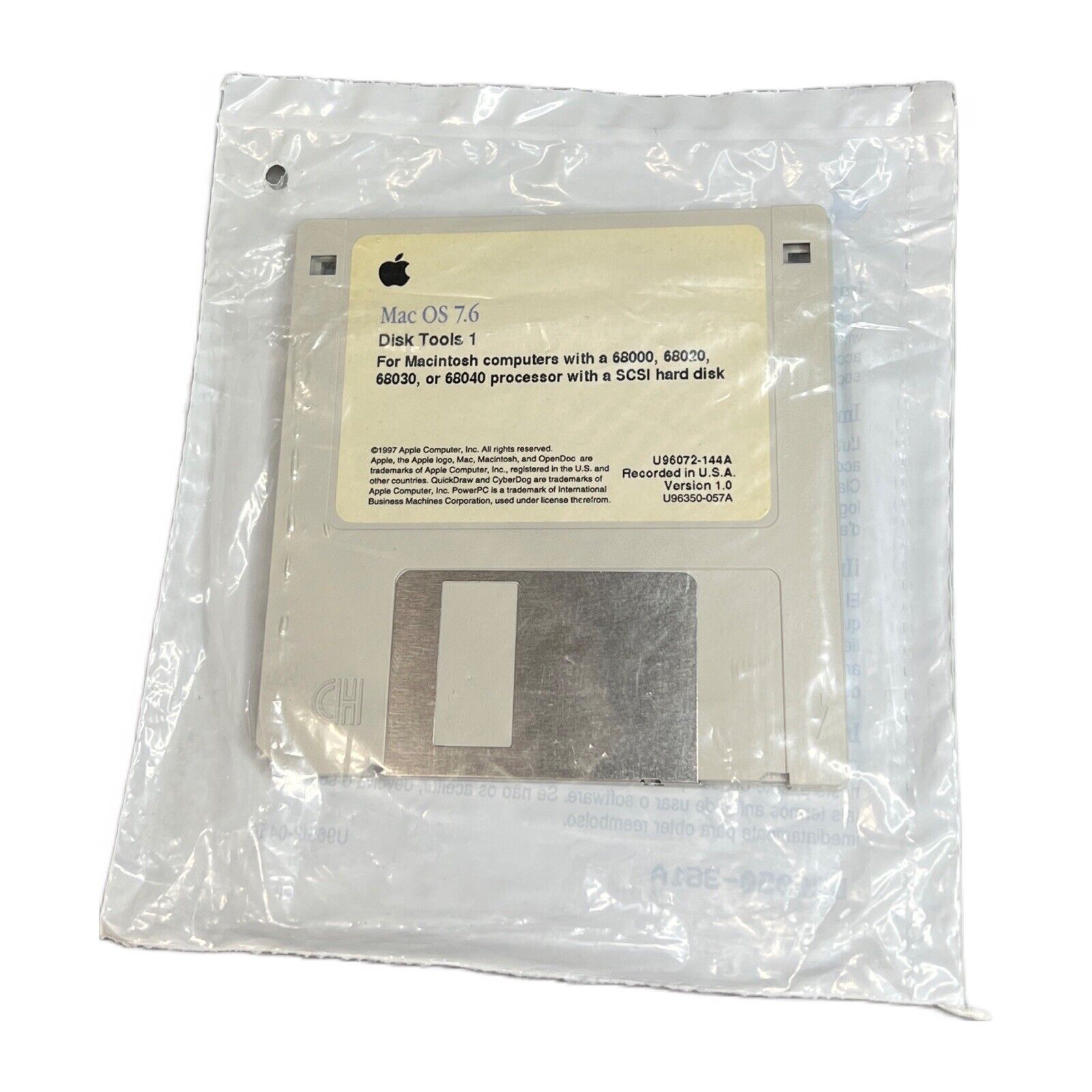 Vintage Apple MAC OS 7.6 Disk Tools 1 & 2 for Macintosh 3.5” Disks, 1997