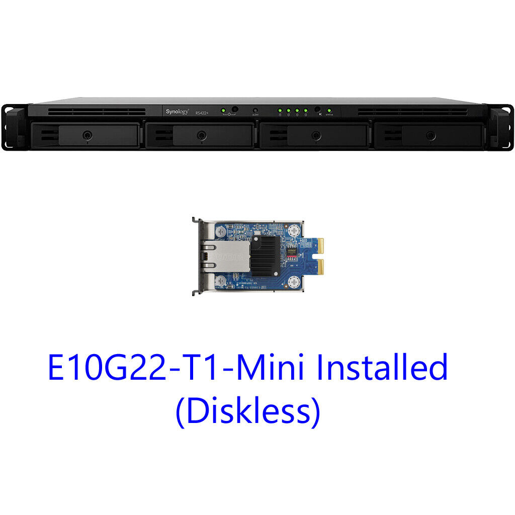 Synology RS422+ RackStation 4-Bay (DISKLESS) with 10GbE E10G22-T1-Mini INSTALLED