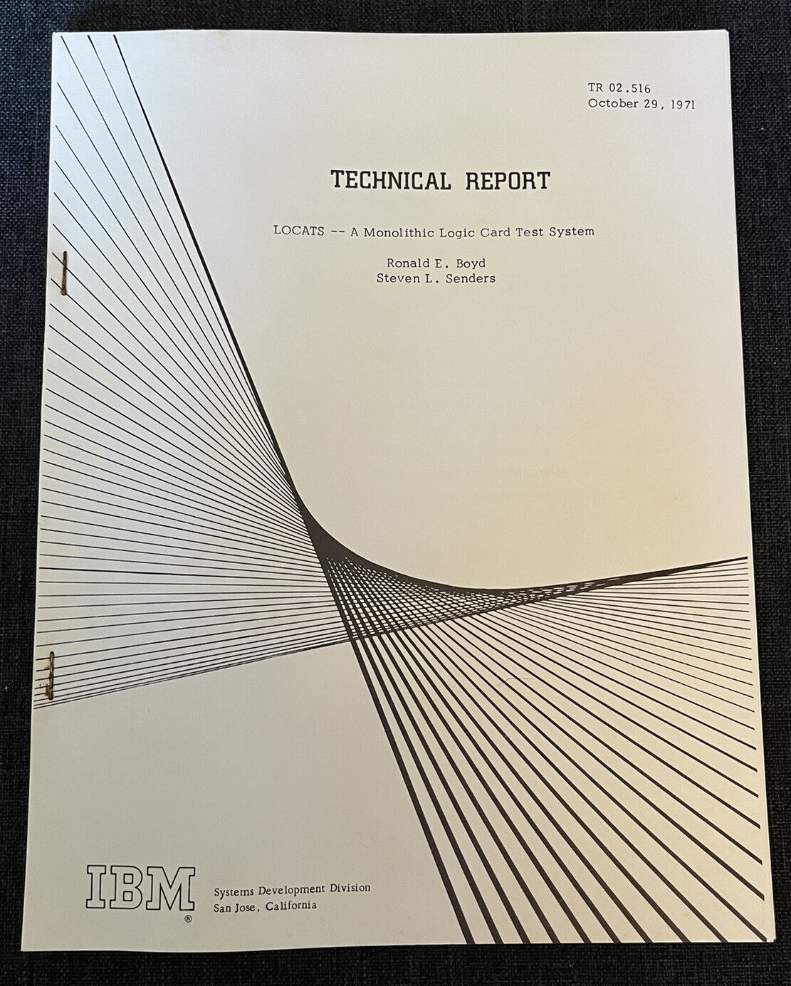 Super Rare 1971 IBM Technical Report LOCATS Vtg Computer Development San Jose