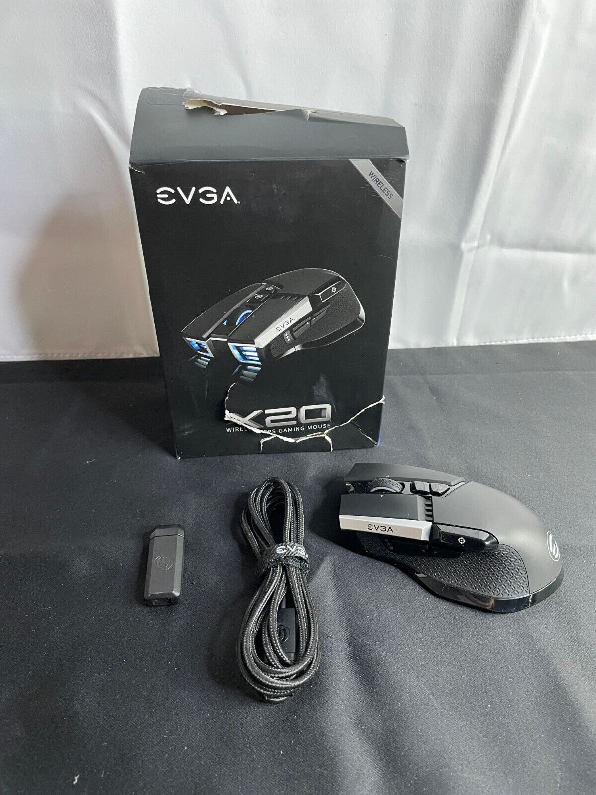 EVGA X20 Black 3 Modes Sniper Button Triple Sensor Wireless Gaming Mouse