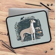 Botanical Greyhound Laptop Sleeve, floral Whippet cottagecore laptop case picture