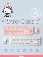 [Hello Kitty] Hello Kitty Wireless Keyboard Mouse Set Retro Typing Keyboard picture