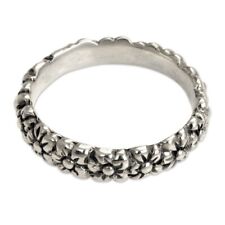 Delightful Flower Garland Suitable for Stacking Artisan 925 Sterling Silver Ring picture