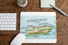Puerto Rico Map Mouse Pad for Computer Office Gaming Desk Non-Slip picture