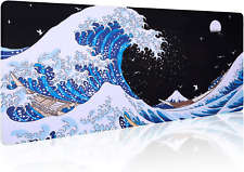 Sea Wave Japanese Art Mouse Pad Gaming XL Large Desk Mat Long Extended Mousepad picture