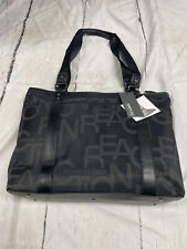 Kenneth Cole Reaction Black Briefcase Messenger Laptop Tote Bag Logo New $140 picture