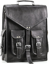 Handmade World Black Vintage Leather Backpack Laptop Messenger Bag Rucksack...  picture