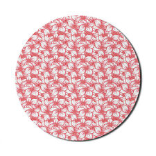 Ambesonne Floral Blossom Round Non-Slip Rubber Modern Gaming Mousepad, 8
