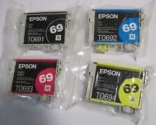 SET of 4 New Genuine SEALED BAG Epson 69 Inkjet Cartridges KCMY No Box picture