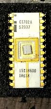 Vintage Intel* EPROM MEMORY CHIP C1702A/S2037 RARE White Ceramic & Gold IC Rare* picture