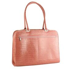(NEW) Laptop Briefcase Genuine leather Pink Croco High Quality Fashionable Style picture