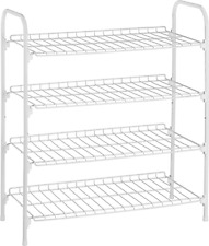 4-Tier White Metal Shoe Rack and Accessories Storage SHO-01172 White picture