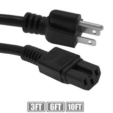 3 6 10FT Power Cable Extension Cord 14/3 Gauge NEMA 5-15P to IEC320 C15 15A SJT picture