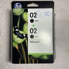 NEW HP 02 Inks - Twin Pack 02 Black Ink Cartridges picture