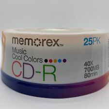 Memorex Cool Colors CD-R 40X 700MB 80min 25 Pack New Sealed picture