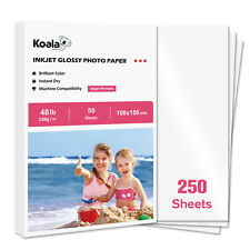 250 Sheets Koala Premium Inkjet Glossy Photo Paper 4x6 48lb 10x15cm for HP Canon picture