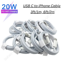 1/10Pack 20W PD Fast Charger Cord USB-C Cable For iPhone 14/13/12/11/Pro Max Lot picture