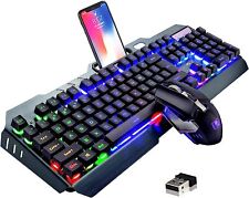 Wireless Rainbow Gaming Keyboard and Mouse And Mat Combo for PC Laptop Desktop picture