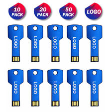 Lot 10/20/50PCS Blue 128MB Key Shaped USB Flash Drive Memory Stick Custom Logo picture