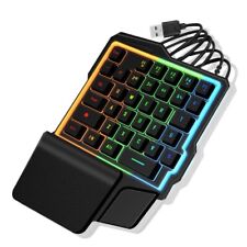 35 Keys One-Handed Mini Gaming Keyboard RGB Led Backlit USB Wired Game Accessory picture