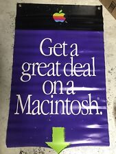 RARE Apple Macintosh Vintage Vinyl Banner Rare - 2 Sided - 1990s  Mac - 24”x38” picture