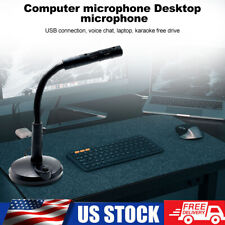 US USB Computer Mini Condenser Microphone Stand Recording Mic For Desktop Laptop picture