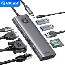 ORICO 10in1 USB C Docking Station Dual Monitor HDMI4K VGA USB 3.0 PD 100W, SD&TF picture