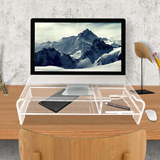 Acrylic Monitor Stand, 2 Tier Computer Stand with Storage Clear Desktop Stand picture