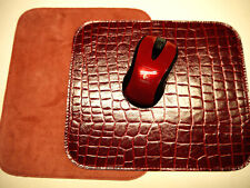 Leather Mouse Pad. Crocodile Red  Made in USA picture