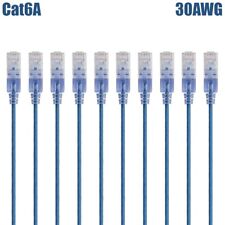 10 Pcs 5FT Blue Cat6a RJ45 Ethernet LAN Network Router Patch Cable 30AWG Blue picture