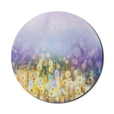 Ambesonne Pastel Floral Round Non-Slip Rubber Modern Gaming Mousepad, 8