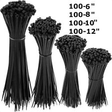 400 Black Cable Zip Ties Assorted Sizes 