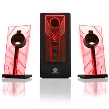 GOgroove BassPULSE 2.1 Computer Speakers LED Glow Lights (Red) picture