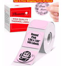 Phomemo Round 140PCS/Roll Thermal Label Paper 50mm for M110/M120/M220 Printer US picture