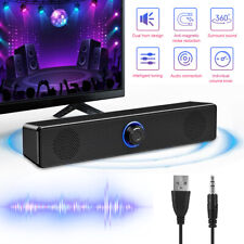 USB Stereo Bass Sound Computer Speakers 3.5mm Wired Soundbar PC Desktop Laptop picture